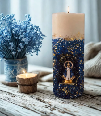 Kit de Velas Com Imagem de Nossa Senhora
