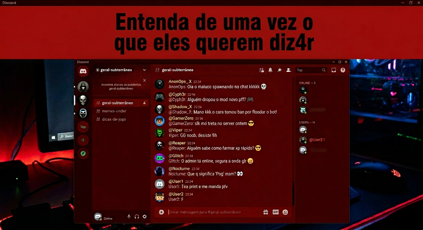 Glossário Underground: Entenda tudo o que  falam no chat