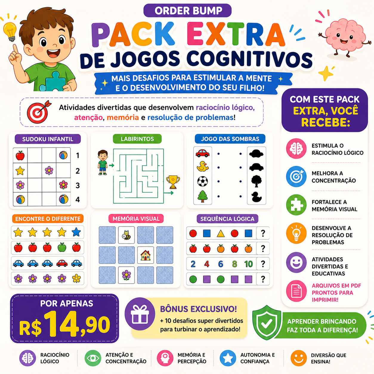 Pack Extra de Jogos Cognitivos